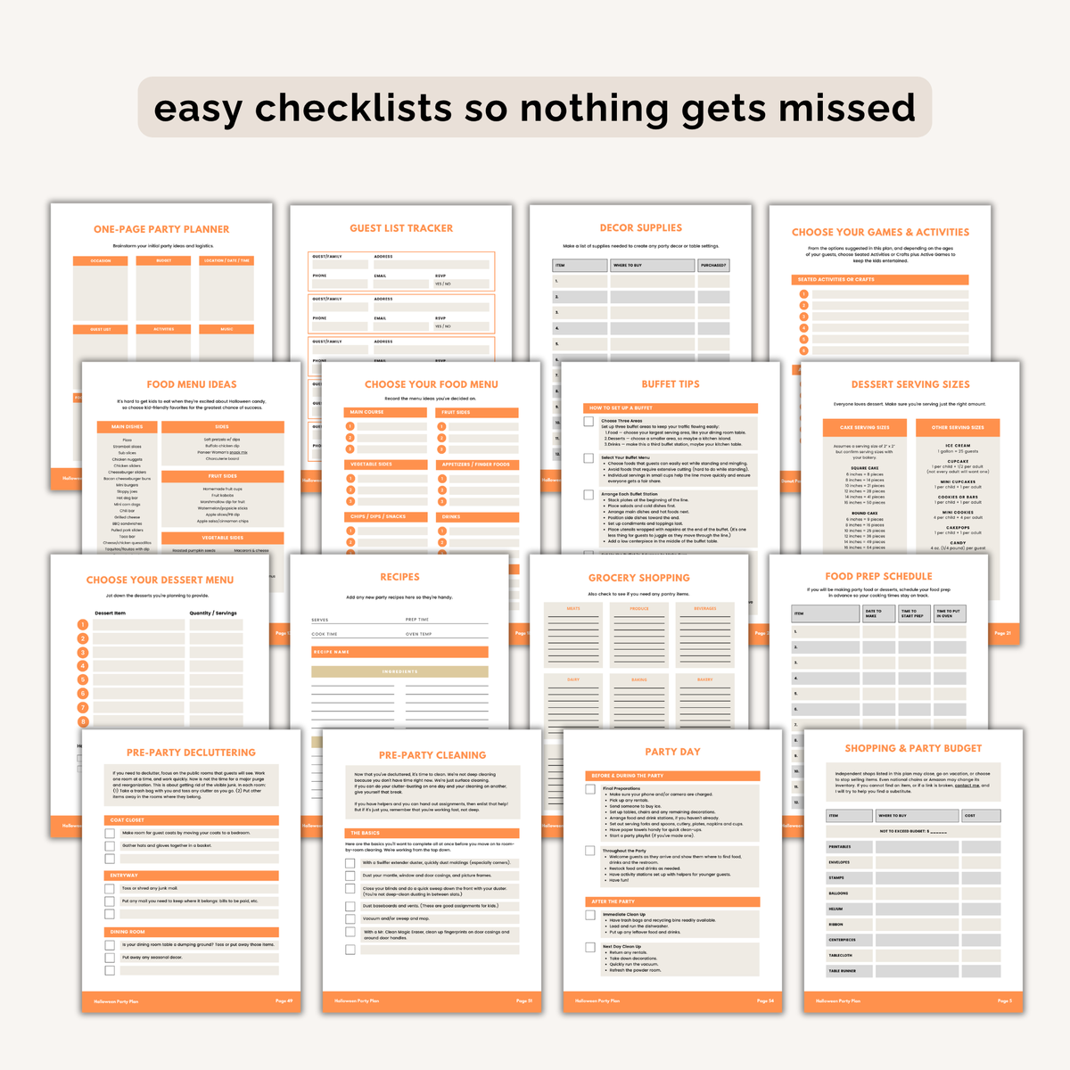 Halloween Party Plan INSTANT DOWNLOAD