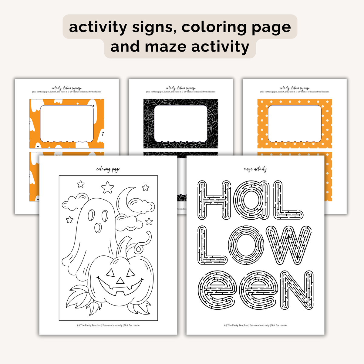 Halloween Party Printables INSTANT DOWNLOAD