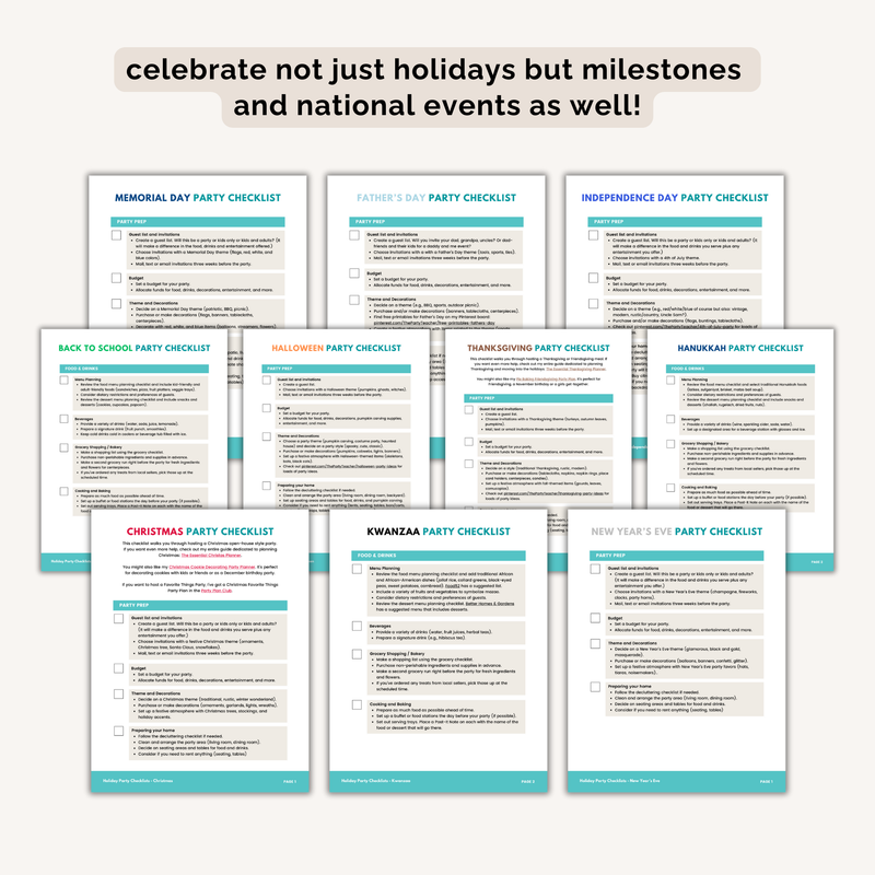Holiday Party Planning Checklists Bundle INSTANT DOWNLOAD