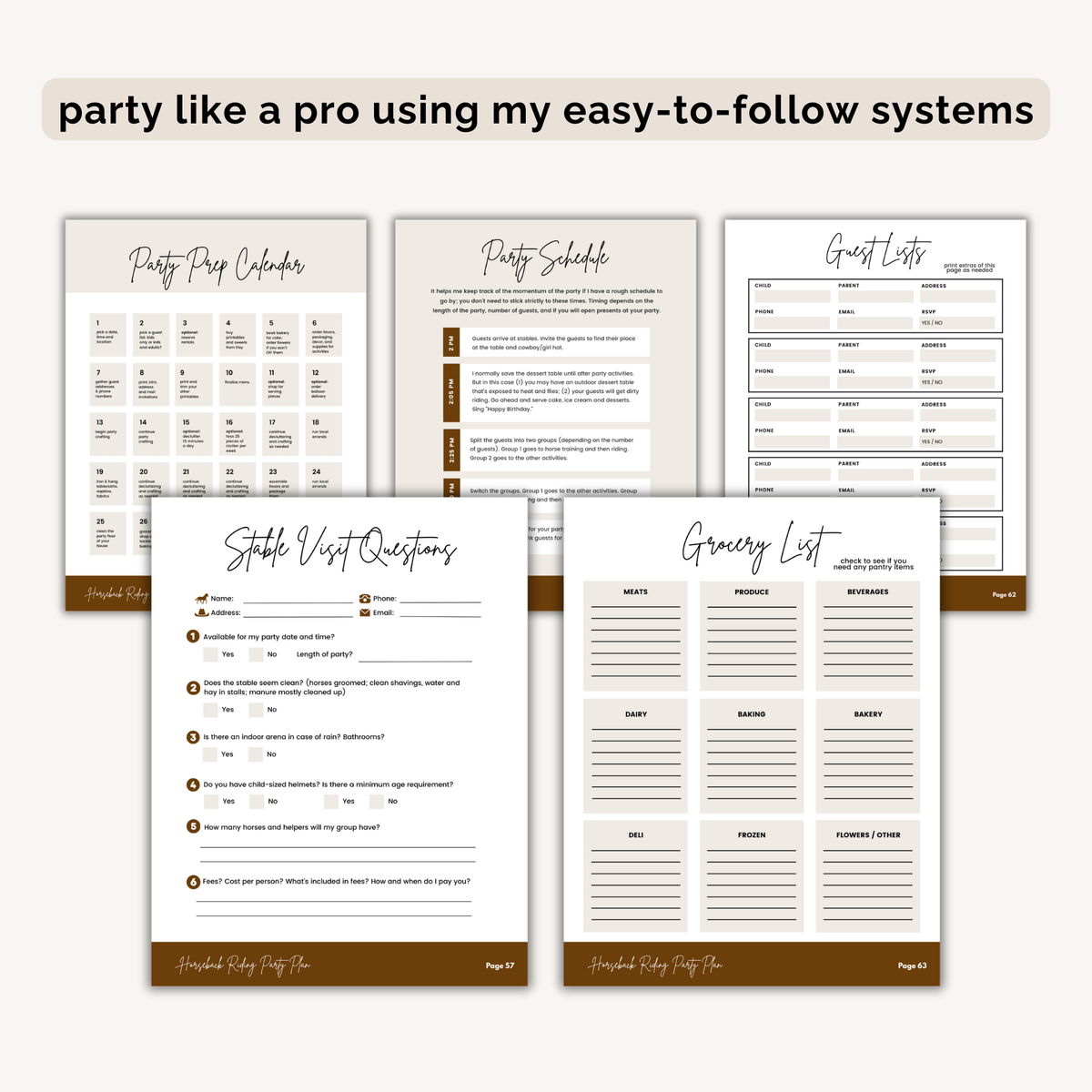 Horseback Riding Birthday Party Plan INSTANT DOWNLOAD