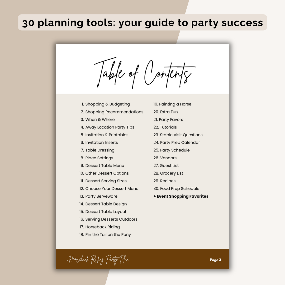 Horseback Riding Birthday Party Plan INSTANT DOWNLOAD