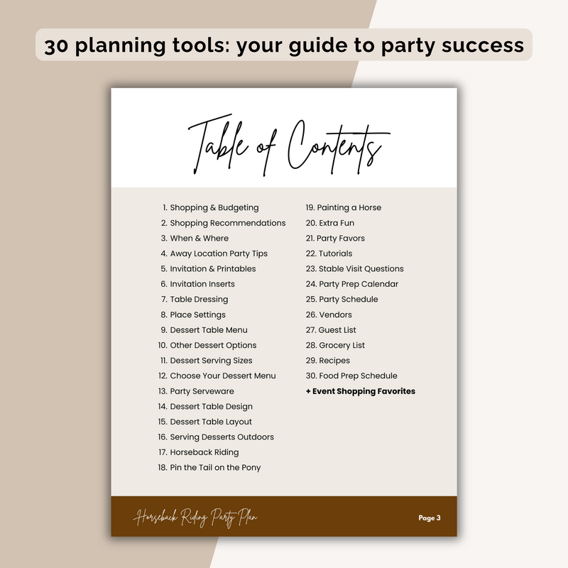 Horseback Riding Birthday Party Plan INSTANT DOWNLOAD