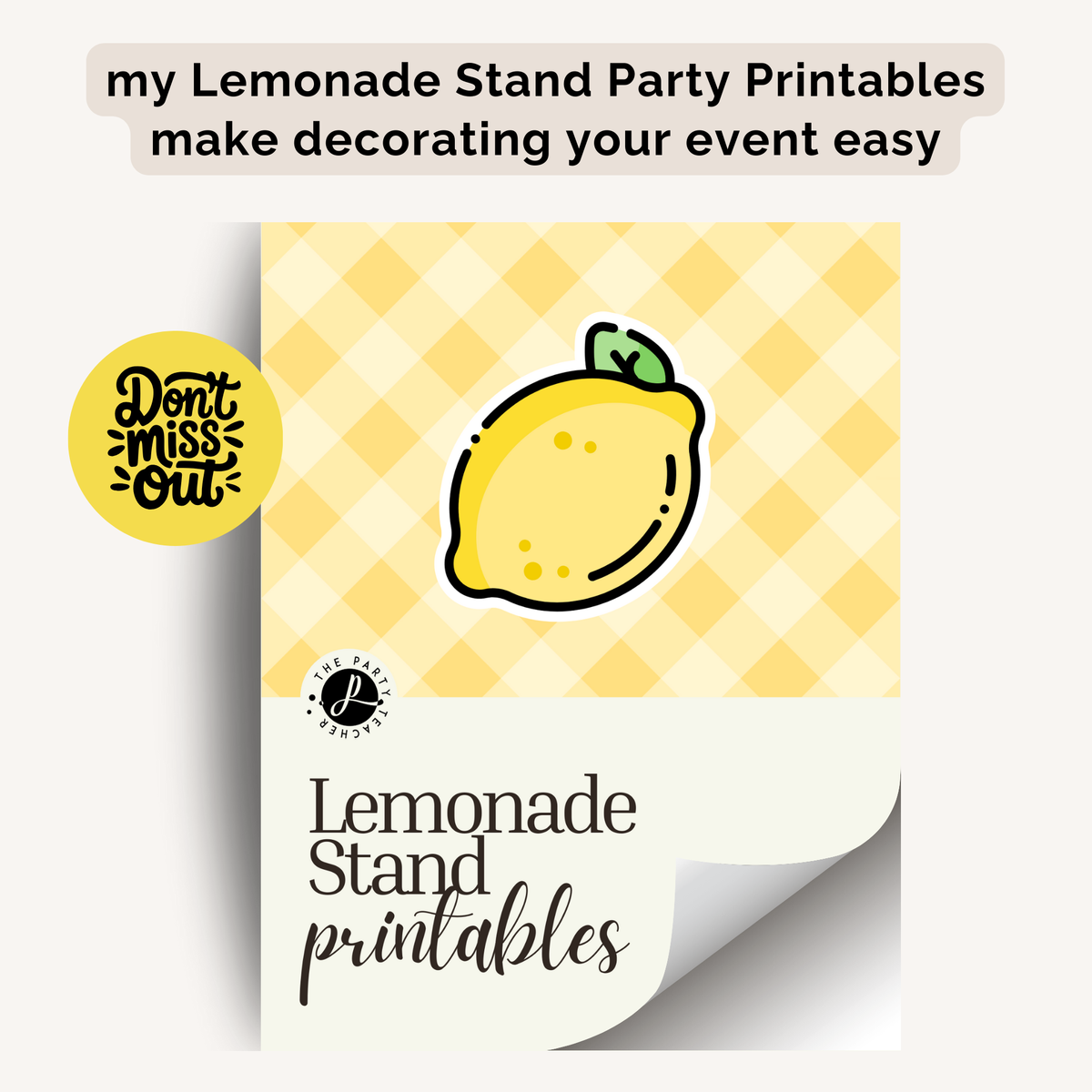 Lemonade Stand Birthday Party Plan INSTANT DOWNLOAD