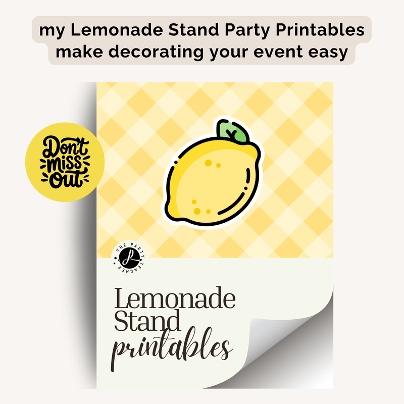 Lemonade Stand Birthday Party Plan INSTANT DOWNLOAD