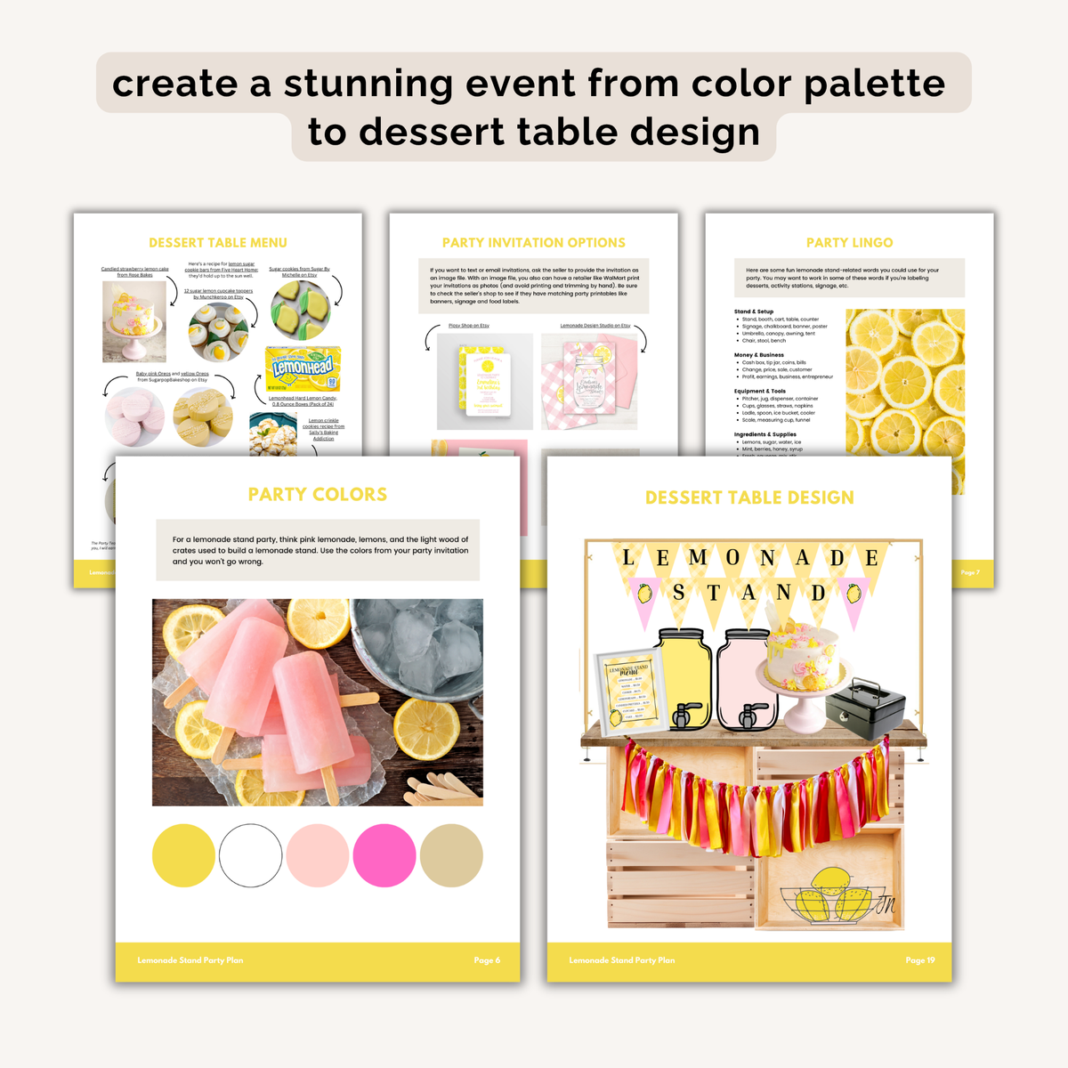 Lemonade Stand Birthday Party Plan INSTANT DOWNLOAD