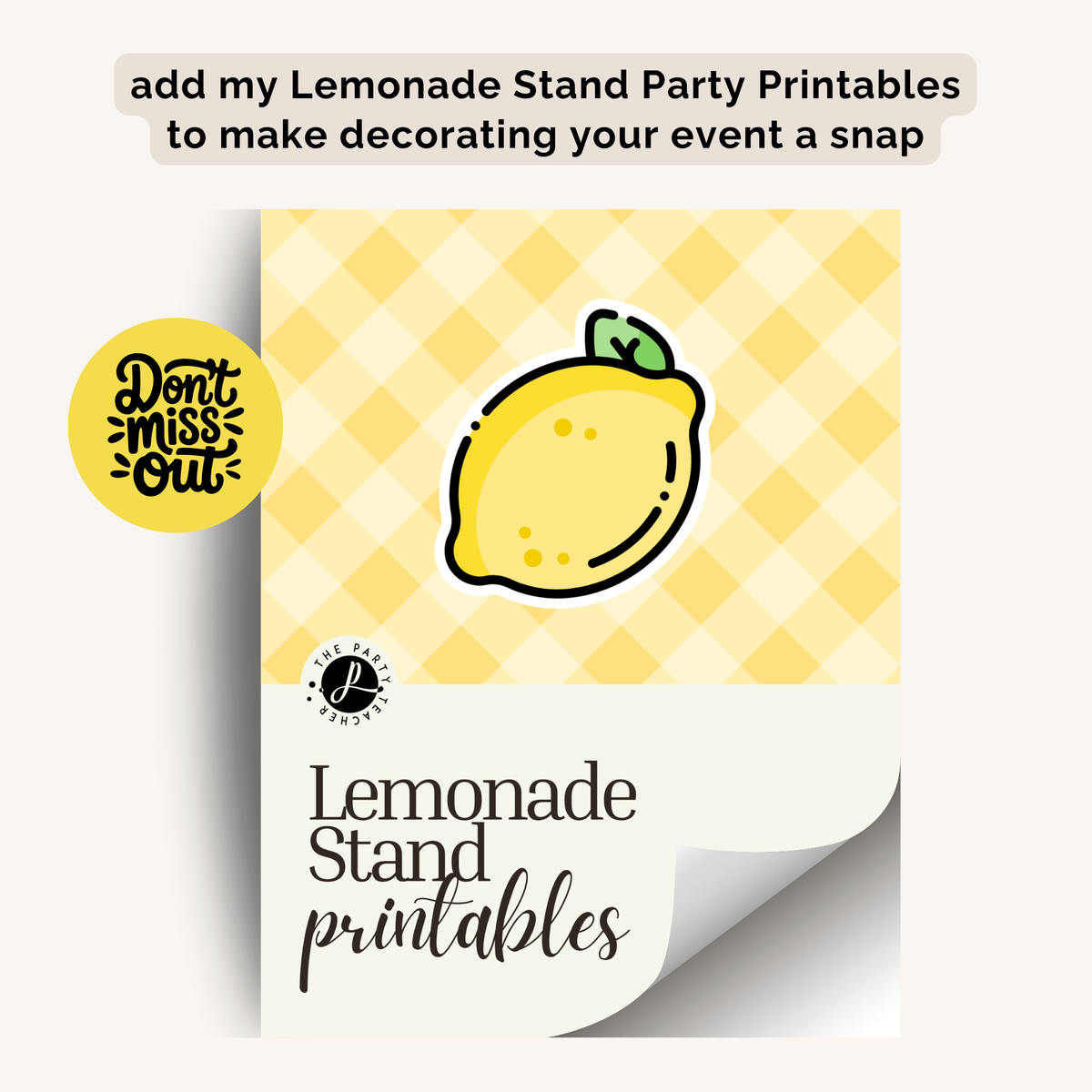 Lemonade Stand Birthday Party Plan INSTANT DOWNLOAD
