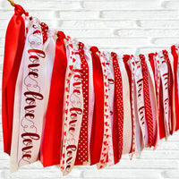 Love ribbon bunting - The Party Teacher - left side view