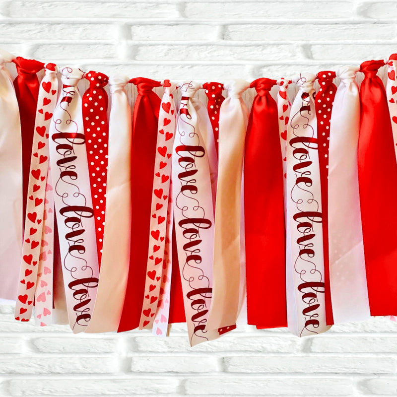 Love ribbon bunting - The Party Teacher - close up