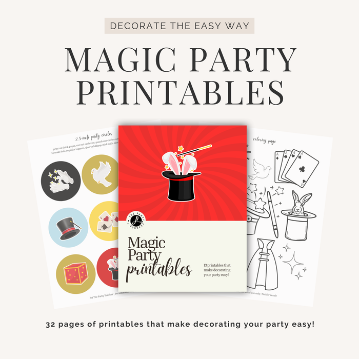 Magic Birthday Party Printables INSTANT DOWNLOAD