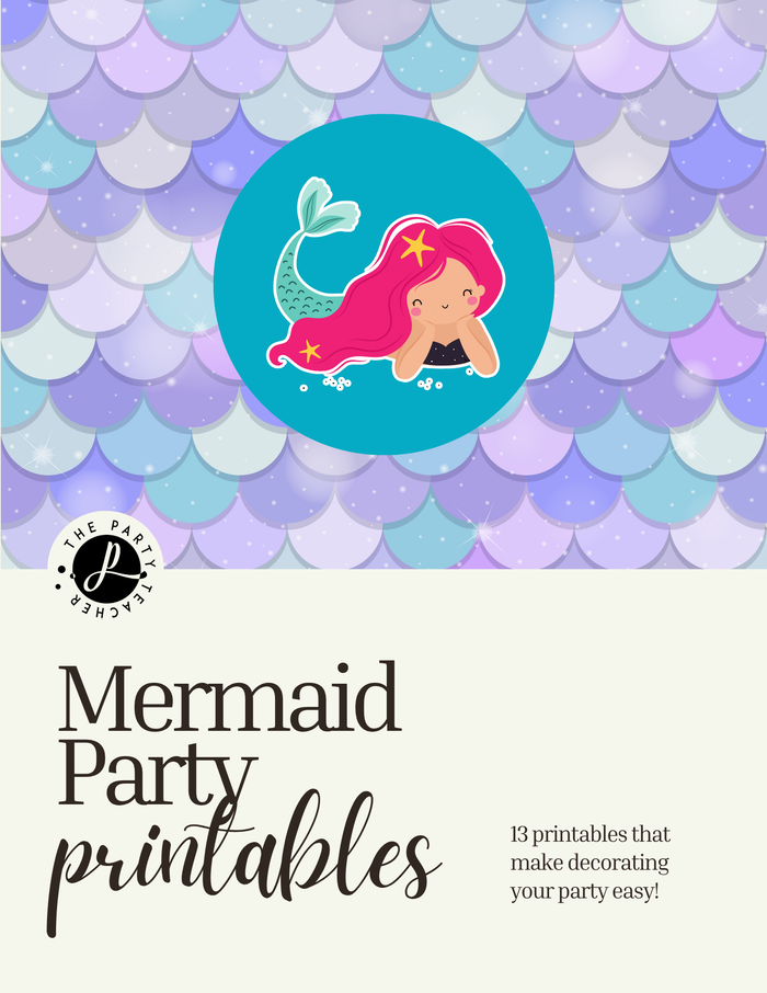 Mermaid Birthday Party Printables INSTANT DOWNLOAD