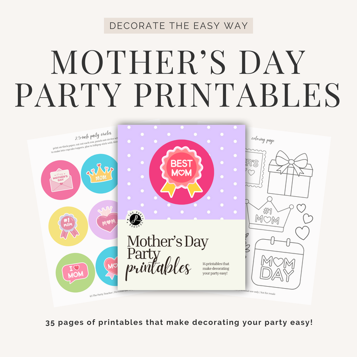 Mother's Day Party Printables INSTANT DOWNLOAD