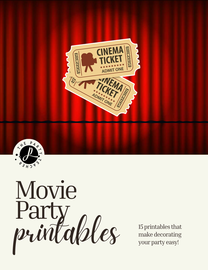 Movie Birthday Party Printables INSTANT DOWNLOAD