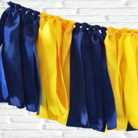 Navy Yellow Ribbon Bunting - The Party Teacher -left side view