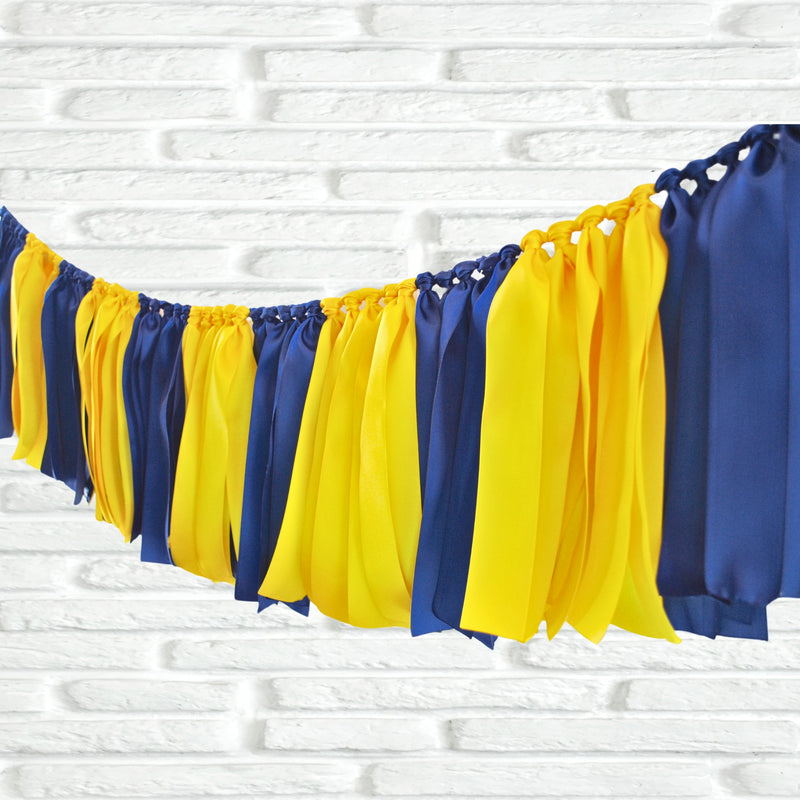 Navy Yellow Ribbon Bunting - The Party Teacher - full view