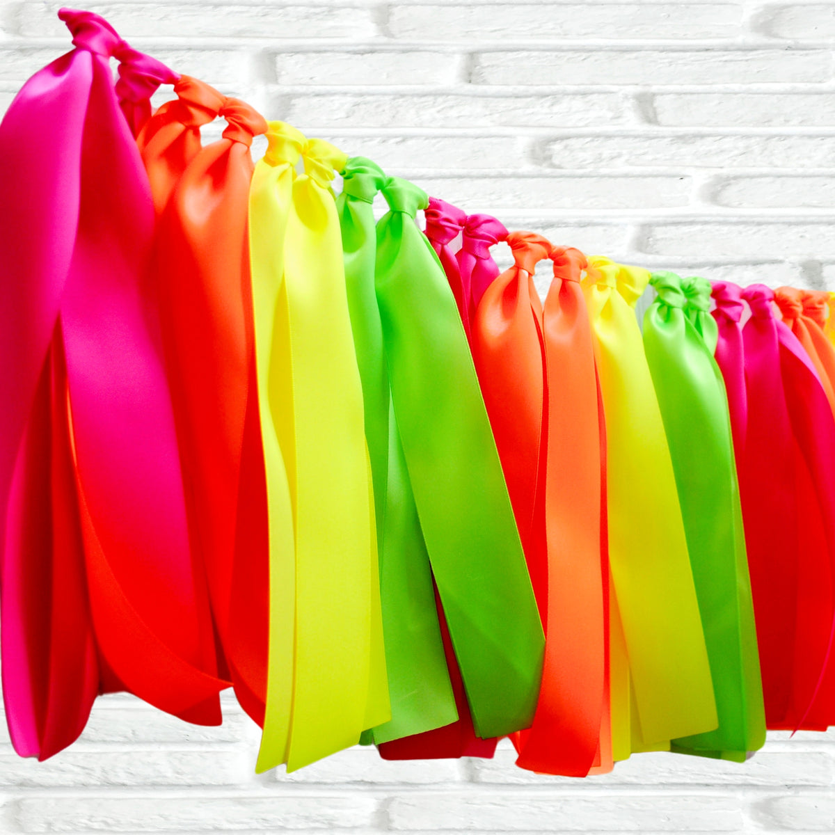 Neon Ribbon Bunting - The Party Teacher - left side view