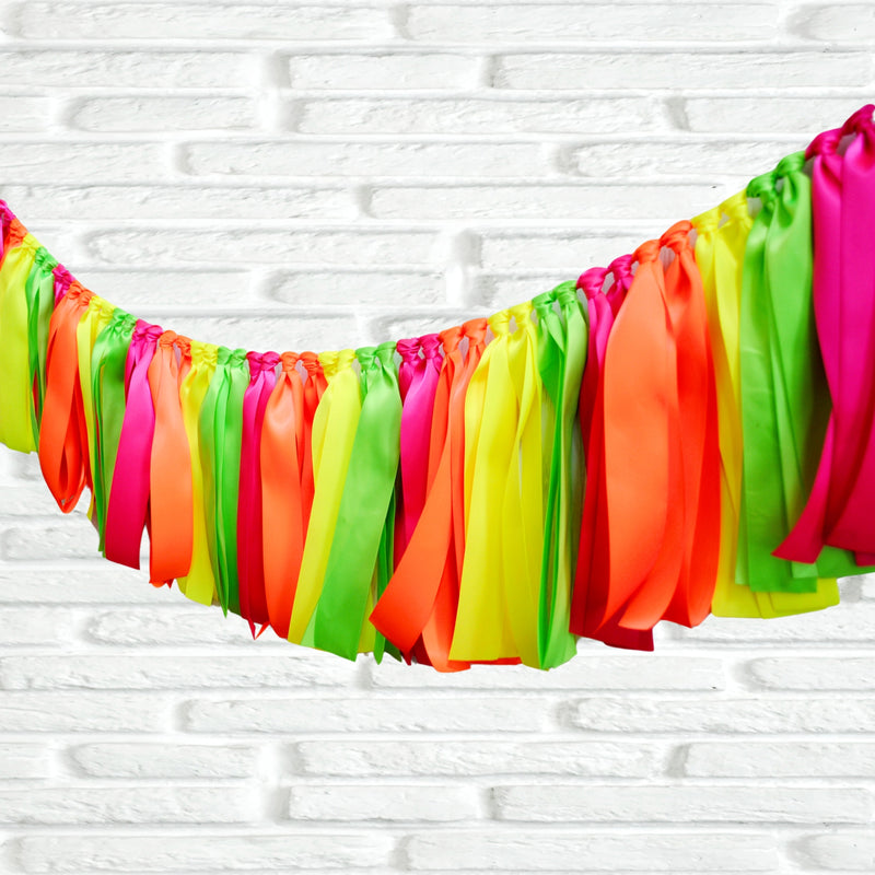 Neon Ribbon Bunting - The Party Teacher - full view