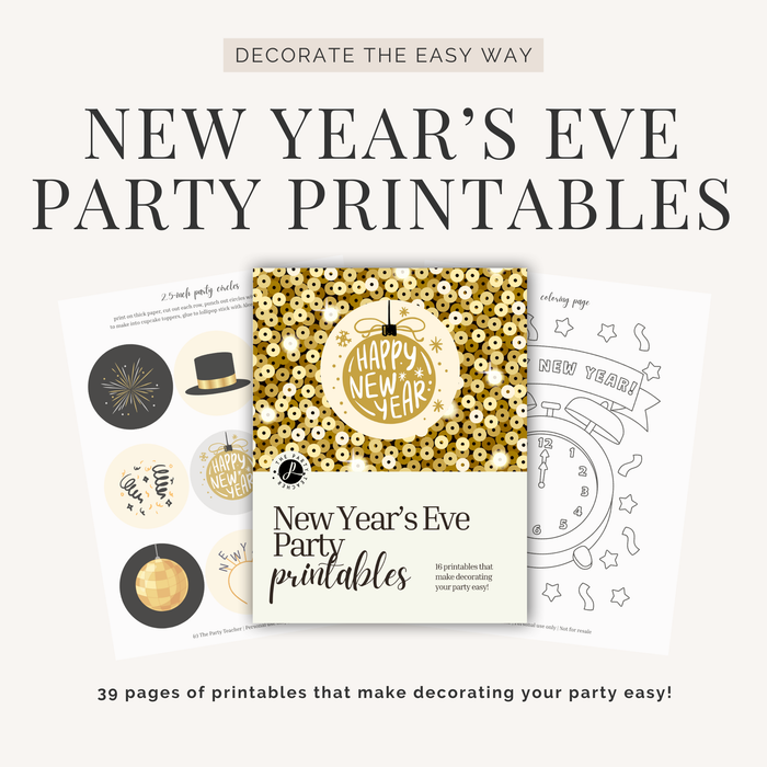 New Year's Eve Party Printables INSTANT DOWNLOAD