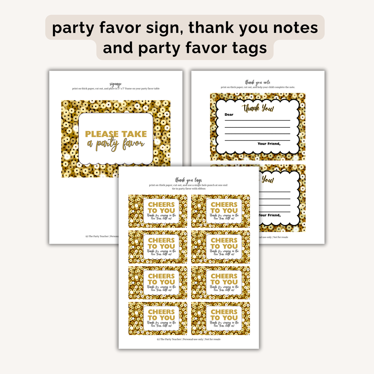 New Year's Eve Party Printables INSTANT DOWNLOAD