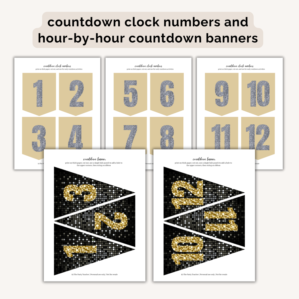 New Year's Eve Party Printables INSTANT DOWNLOAD