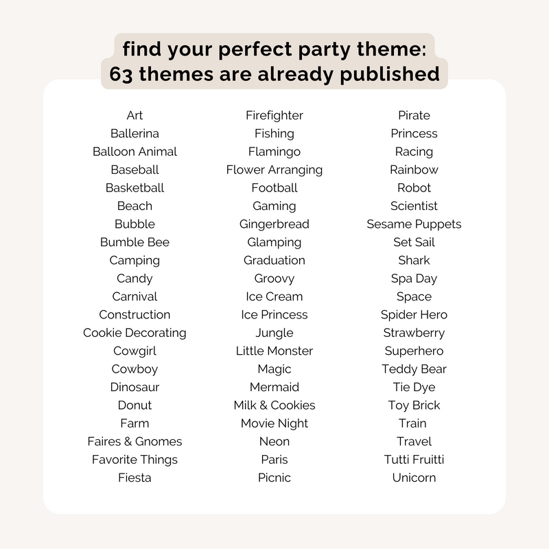 The Party Plan Club — Your Child's Birthday Party Is Already Planned!