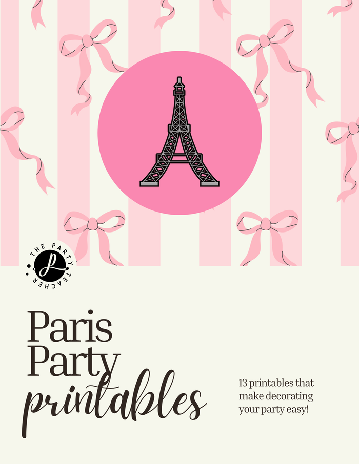 Paris Birthday Party Printables INSTANT DOWNLOAD