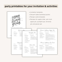Pie Baking Friendsgiving Party Plan INSTANT DOWNLOAD