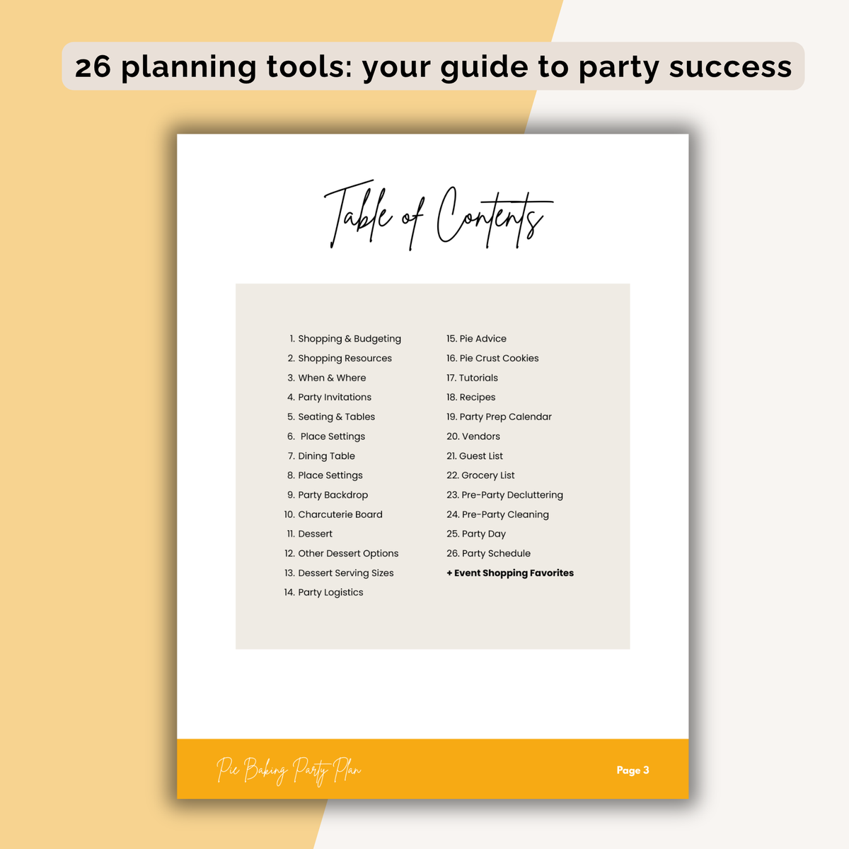 Pie Baking Friendsgiving Party Plan INSTANT DOWNLOAD