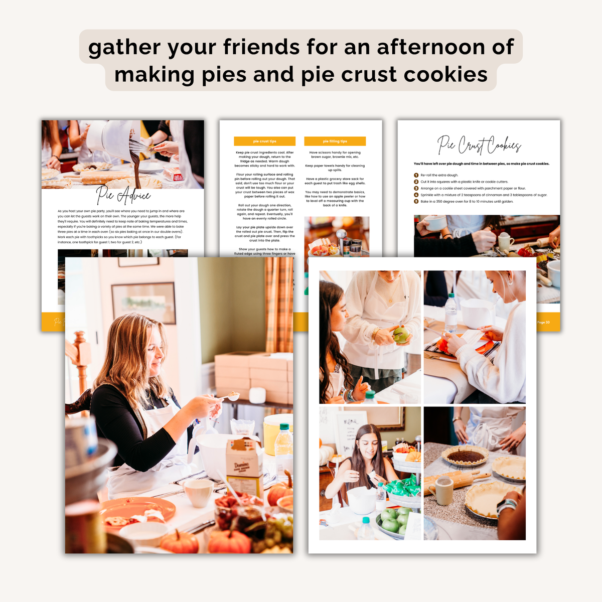 Pie Baking Friendsgiving Party Plan INSTANT DOWNLOAD