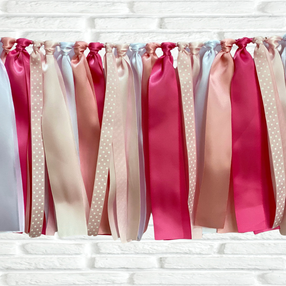 Pink Coquette Ribbon Bunting - FREE Shipping