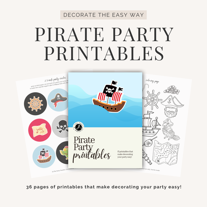 Pirate Birthday Party Printables INSTANT DOWNLOAD