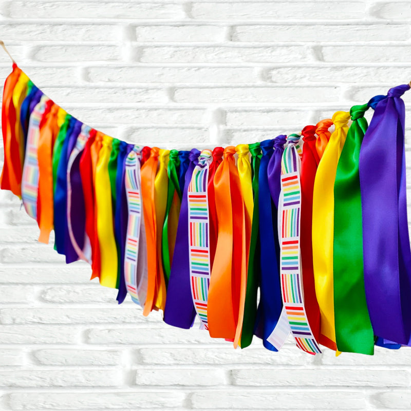 Pride Rainbow Ribbon Bunting - FREE Shipping
