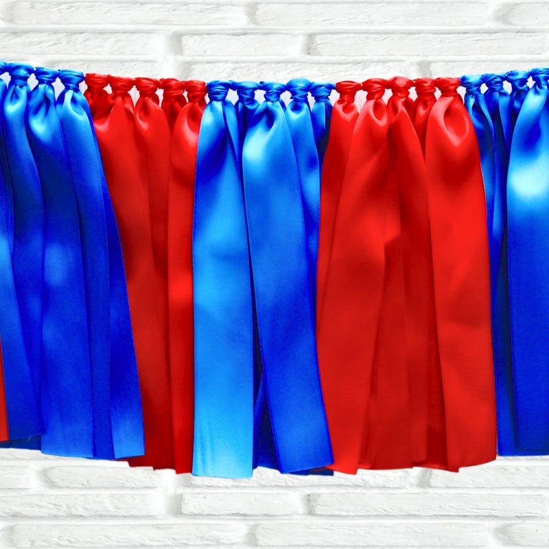 Red Royal Blue Ribbon Bunting - FREE Shipping