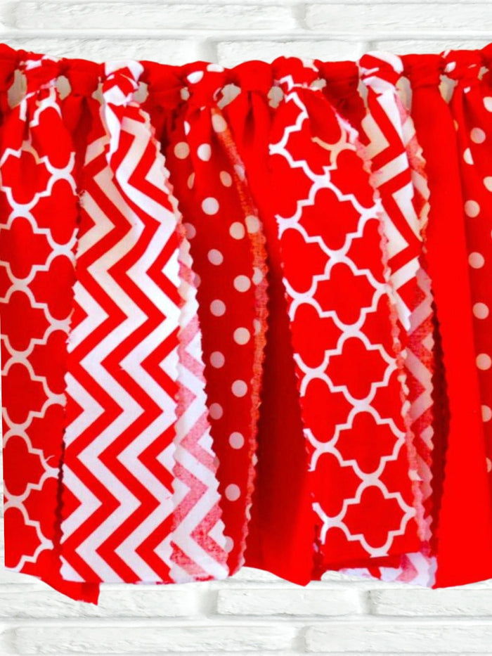 Red Fabric Bunting - FREE Shipping