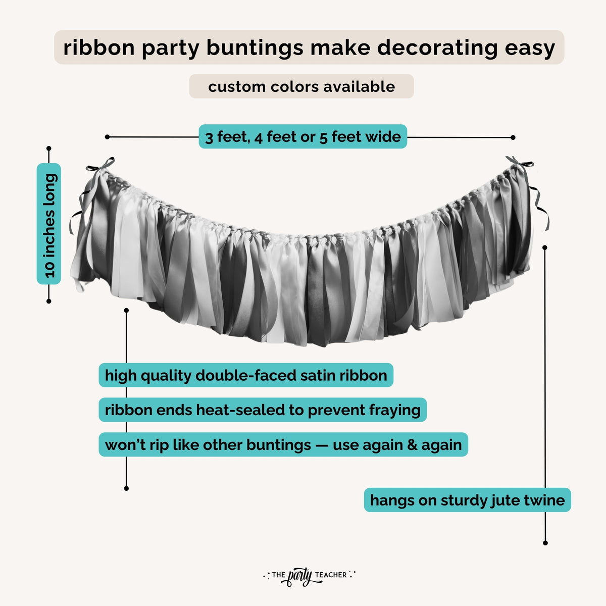 Preppy Ribbon Bunting - FREE Shipping