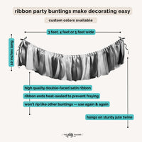 Ribbon party bunting dimensions and features
