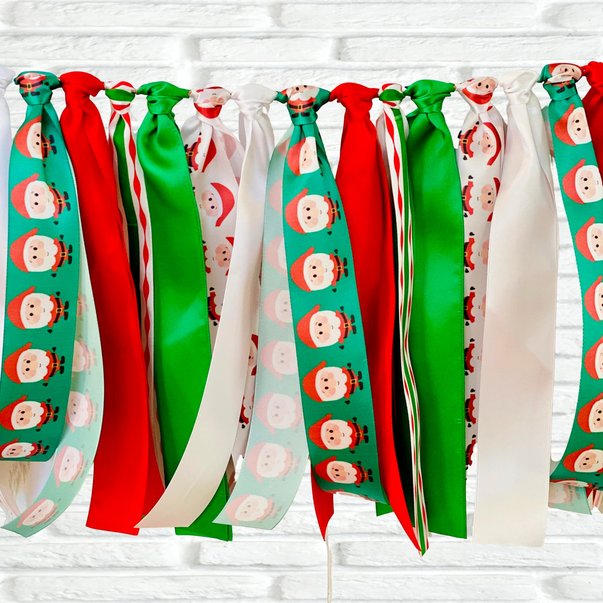 Christmas Santa Ribbon Bunting - The Party Teacher - close up