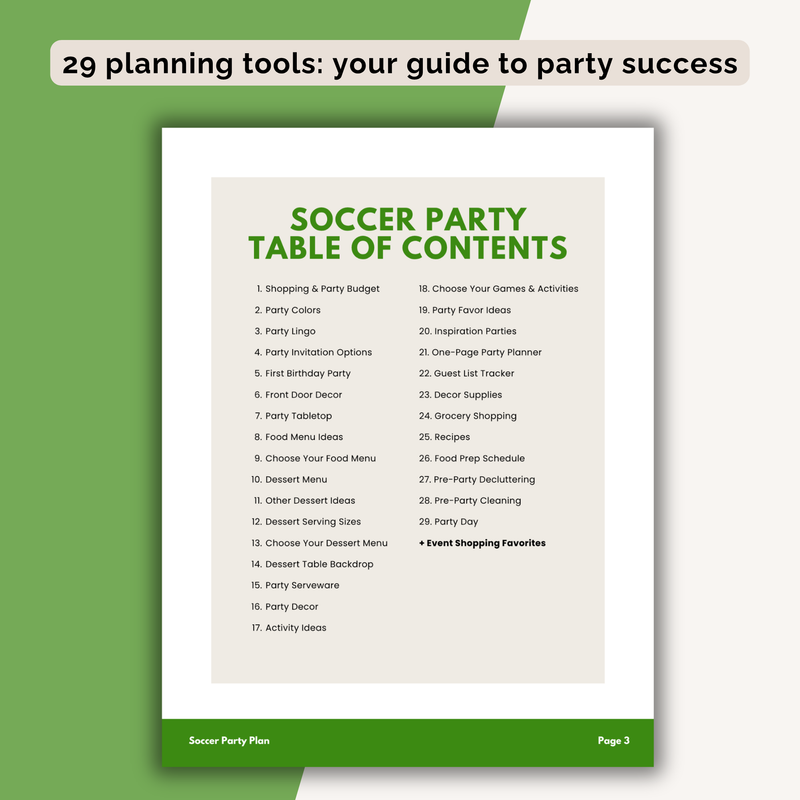 Soccer Birthday Party Plan INSTANT DOWNLOAD
