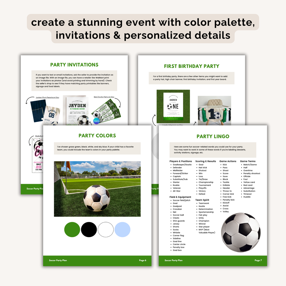 Soccer Birthday Party Plan INSTANT DOWNLOAD
