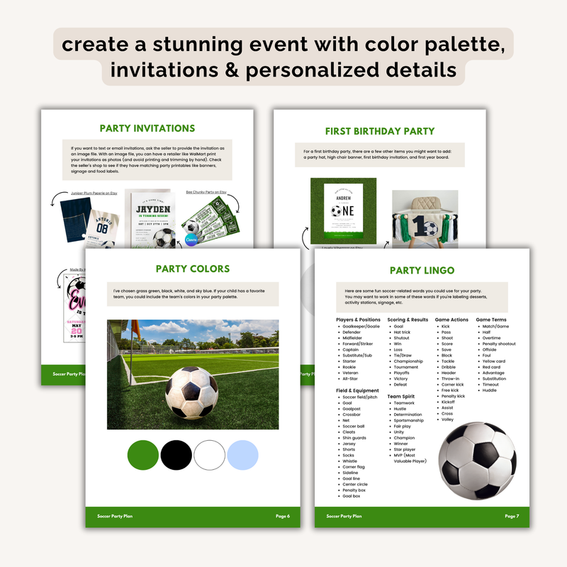 Soccer Birthday Party Plan INSTANT DOWNLOAD