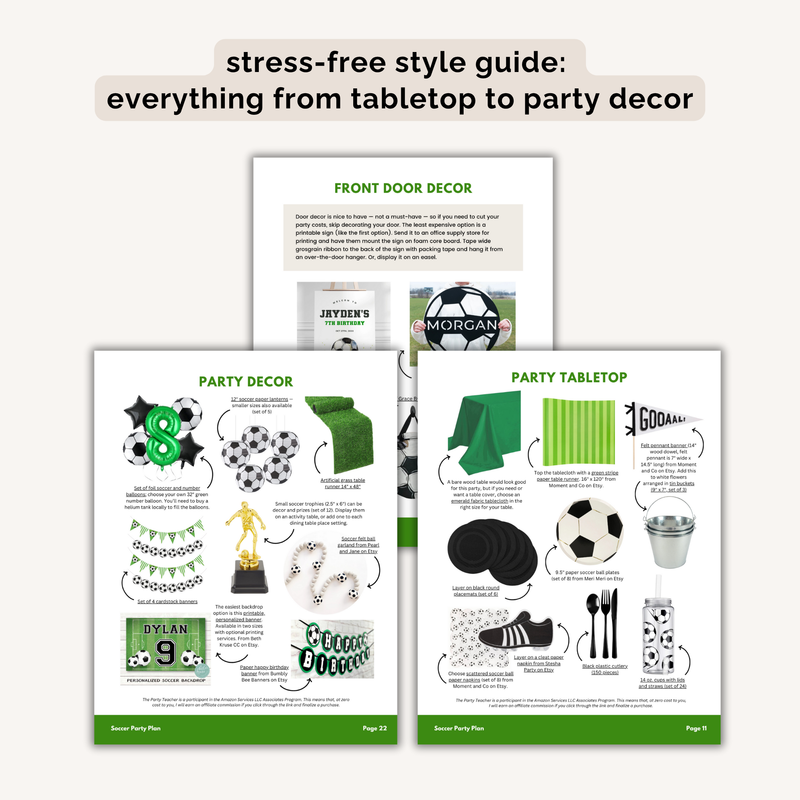Soccer Birthday Party Plan INSTANT DOWNLOAD