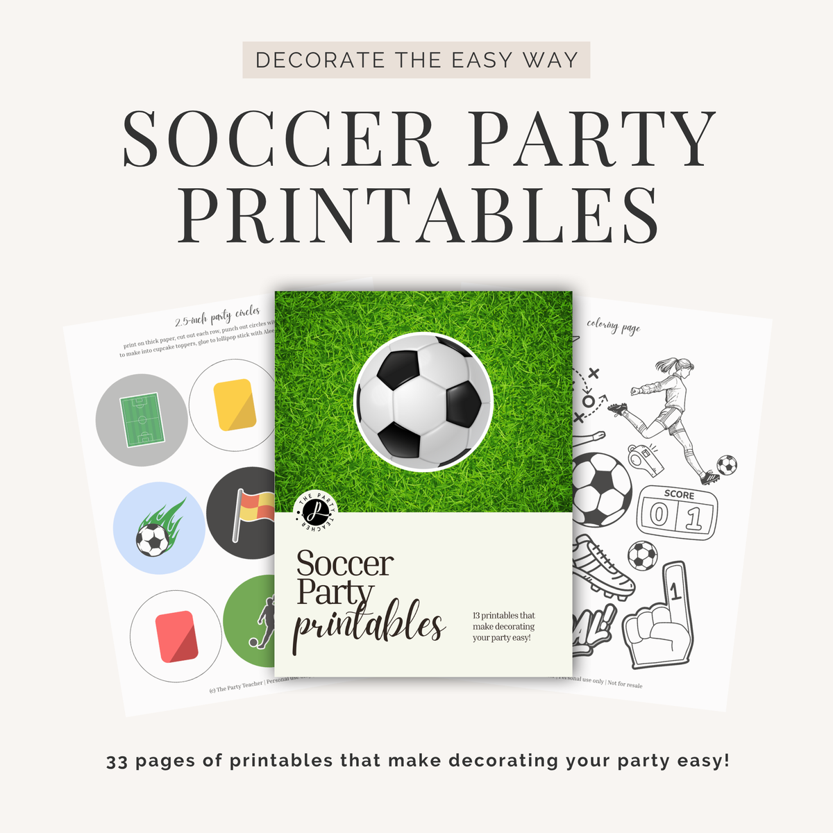 Soccer Birthday Party Printables INSTANT DOWNLOAD