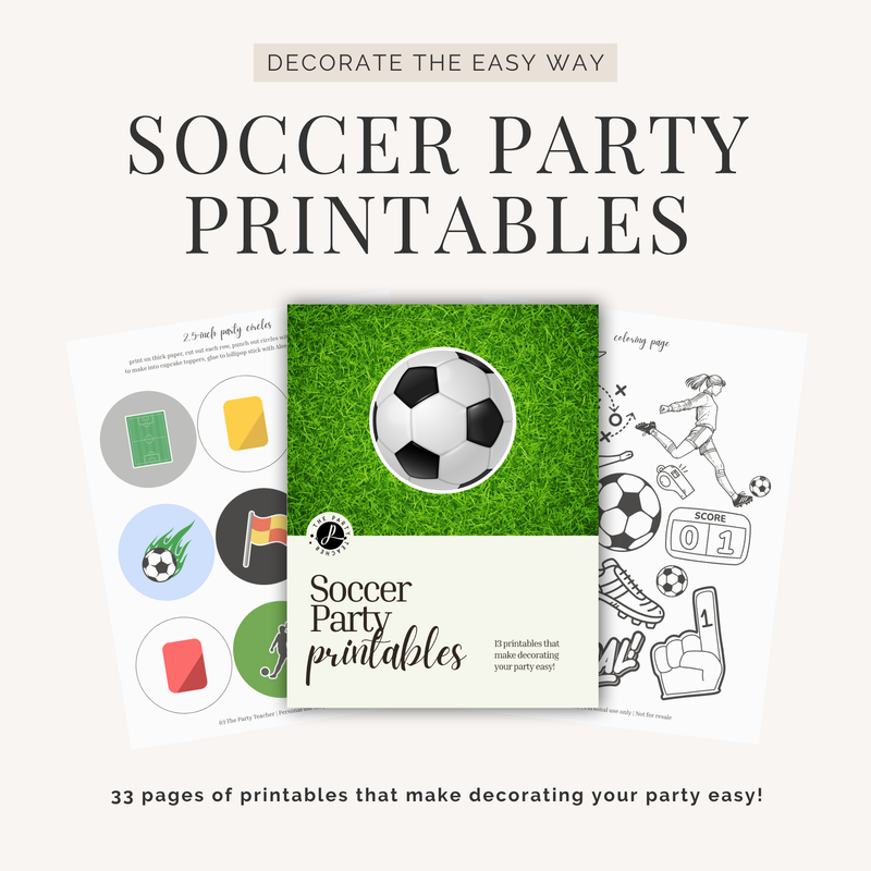 Soccer Birthday Party Printables INSTANT DOWNLOAD