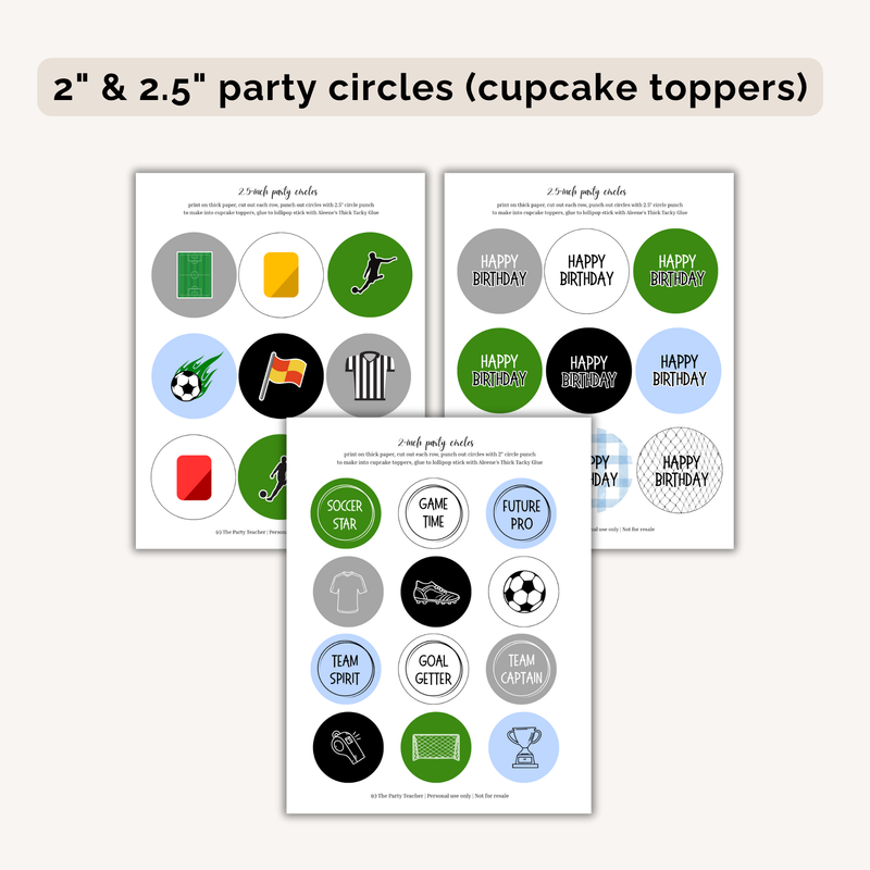 Soccer Birthday Party Printables INSTANT DOWNLOAD