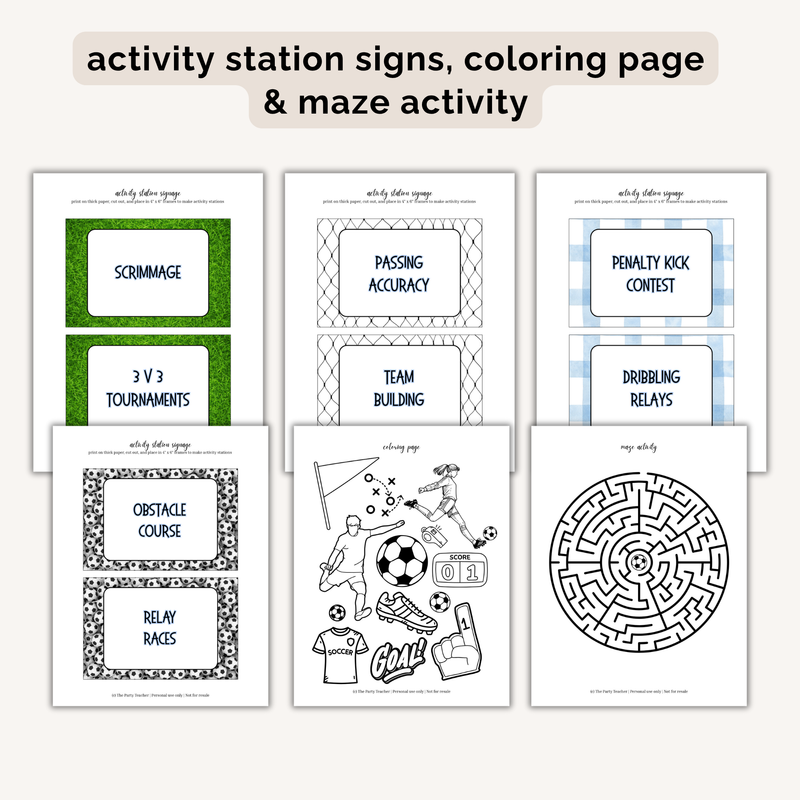 Soccer Birthday Party Printables INSTANT DOWNLOAD
