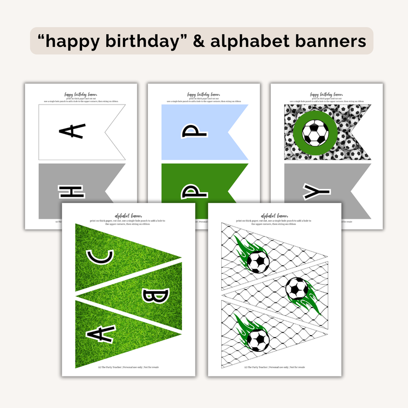 Soccer Birthday Party Printables INSTANT DOWNLOAD