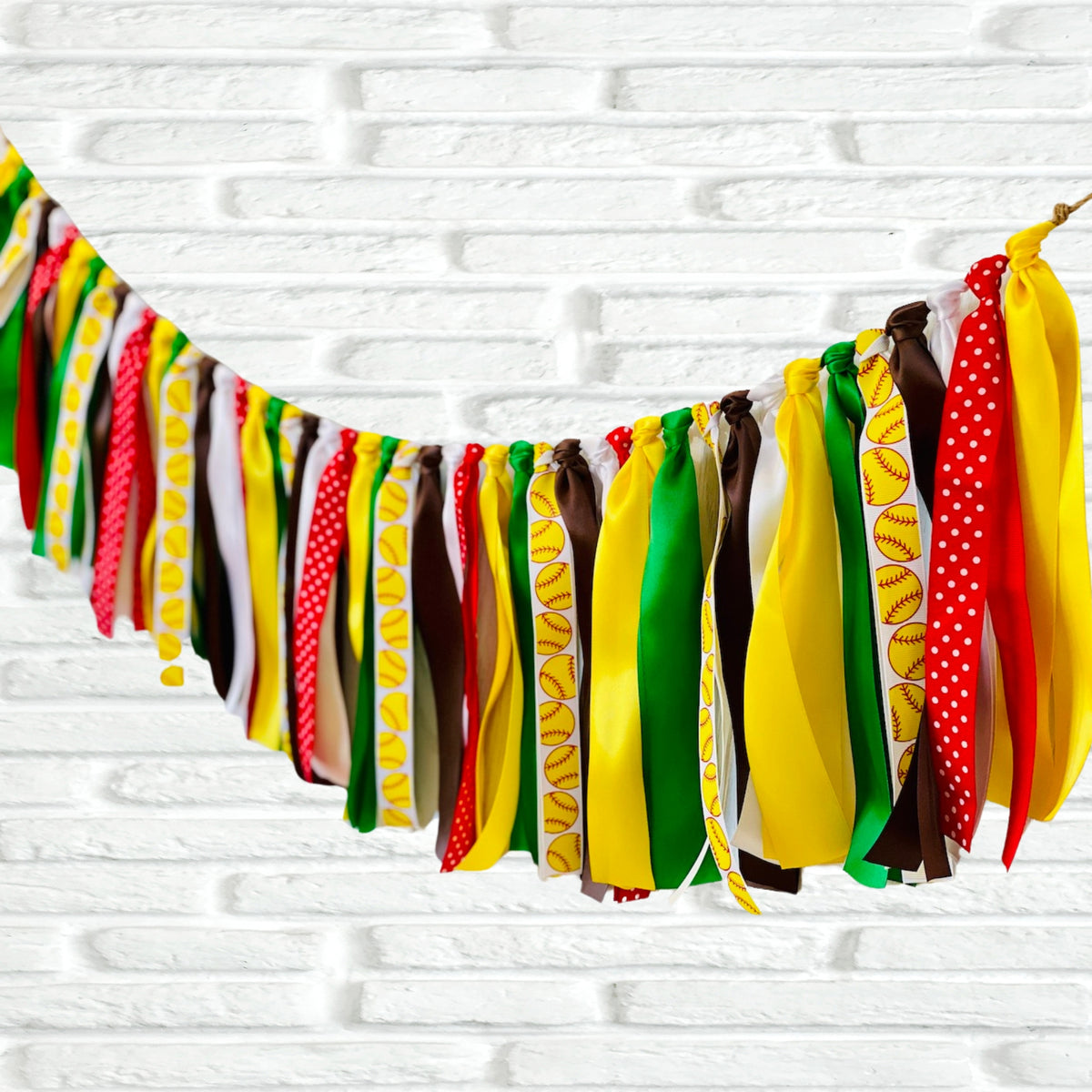 Softball Ribbon Bunting - FREE Shipping