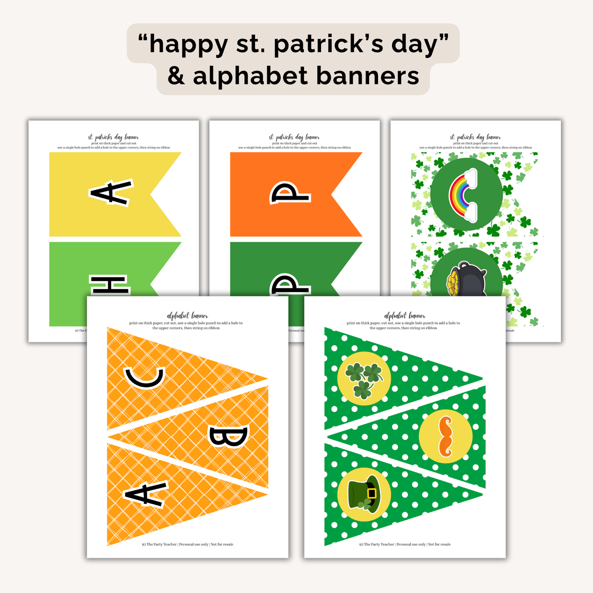 St. Patrick's Day Party Printables INSTANT DOWNLOAD