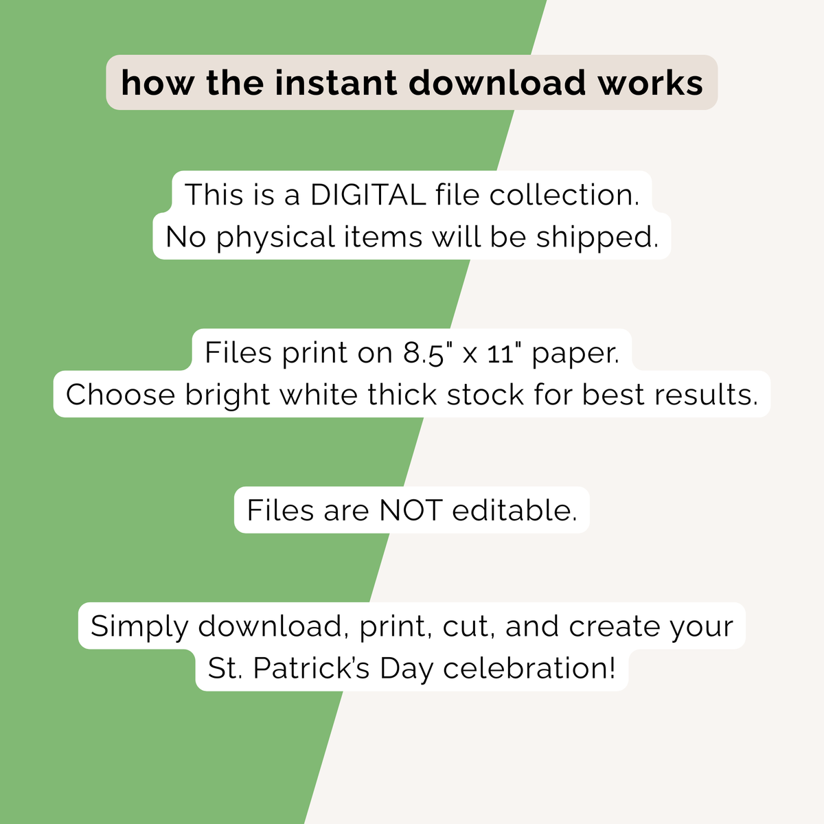 St. Patrick's Day Party Printables INSTANT DOWNLOAD