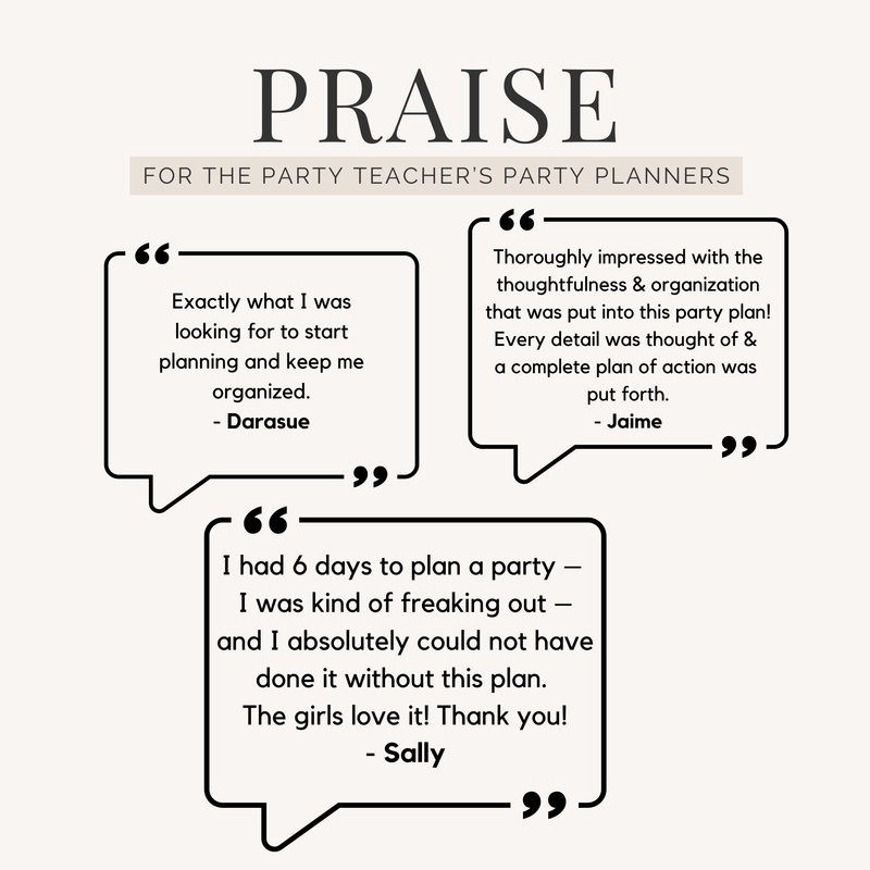 Thank You Note Cheat Sheets - testimonials - The Party Teacher