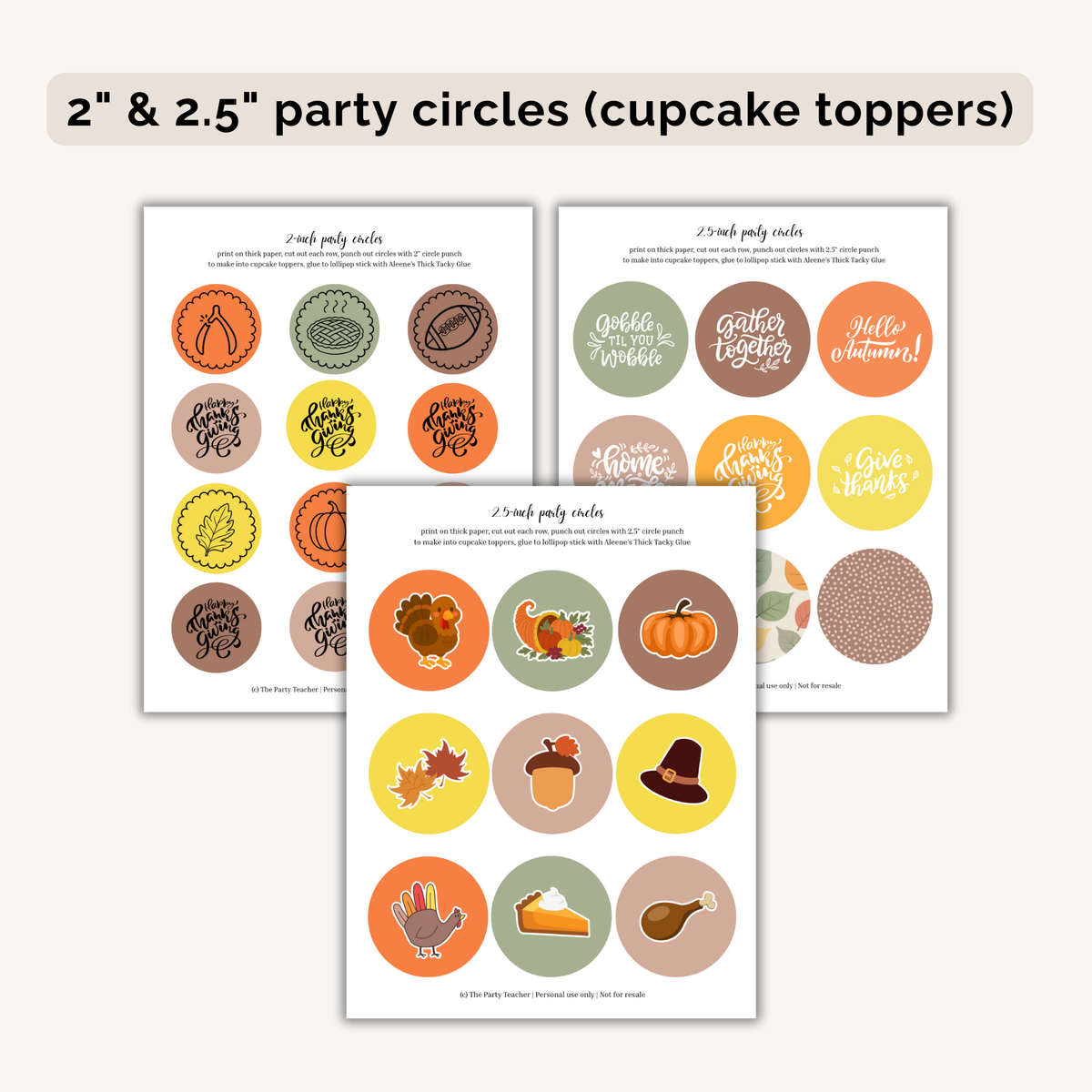 Thanksgiving Party Printables INSTANT DOWNLOAD